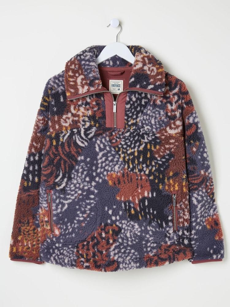 fat face Parker Multi Abstract Animal Fleece
