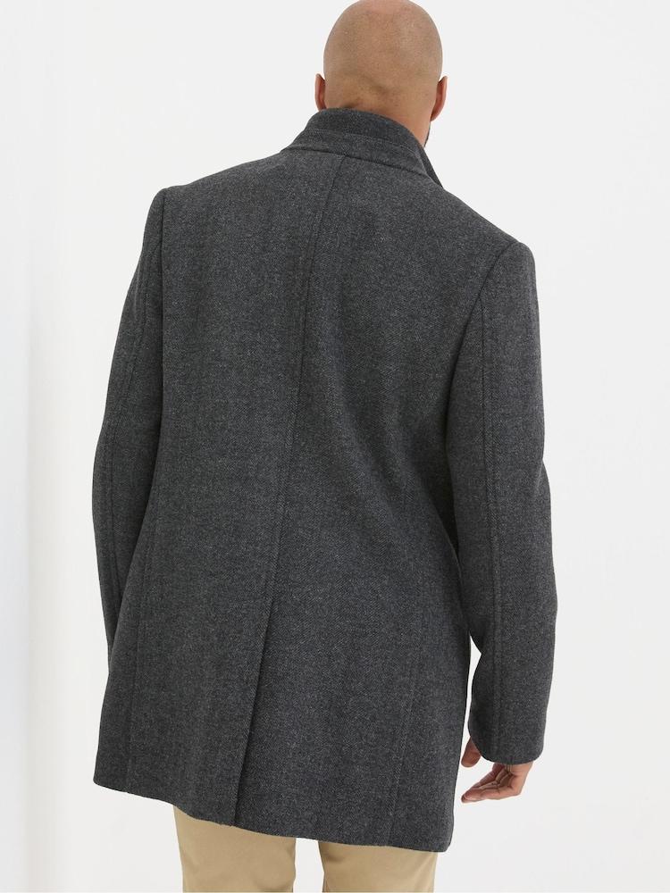 Fat Face Pendeen Dark Grey Overcoat
