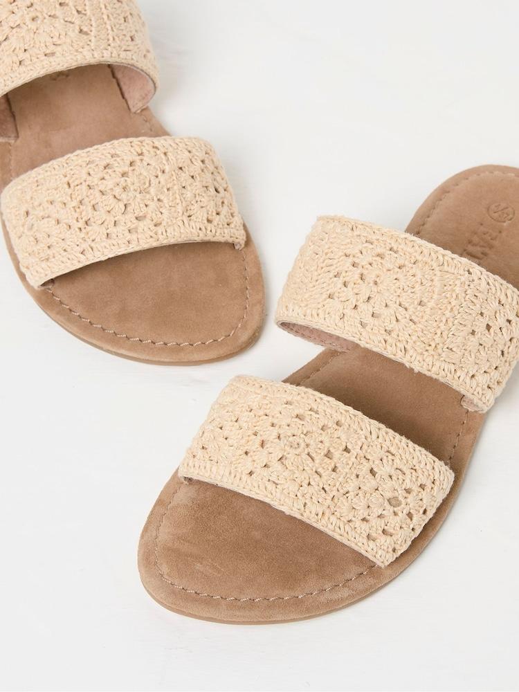 fat face Penelope Natural Crochet Sliders