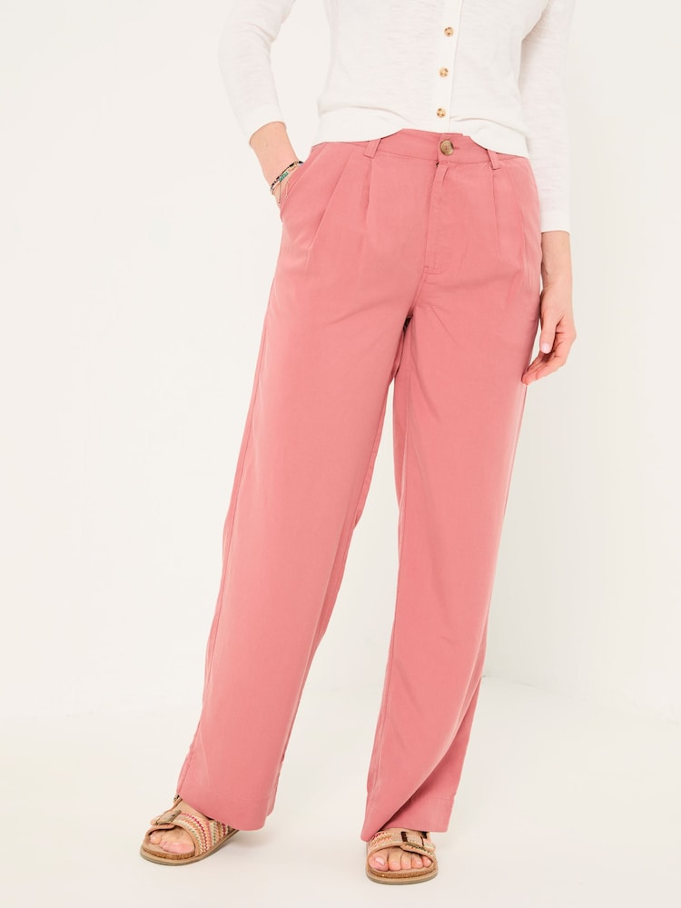 Fat Face Penny Rose Pink Wide Leg Trousers