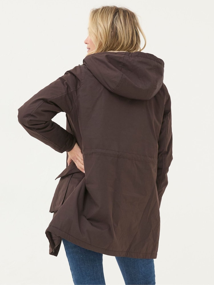 Fat Face Petra Brown Parka Brown Coat