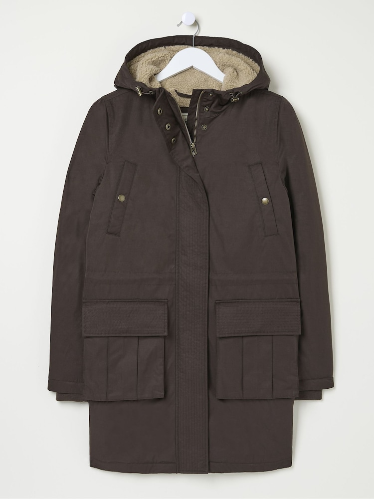 fat face Petra Brown Parka Brown Coat