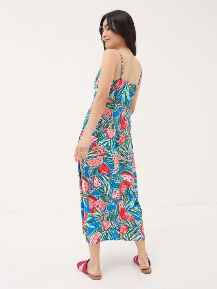 Fat Face Phoebe Blue Watermelons Midi Dress