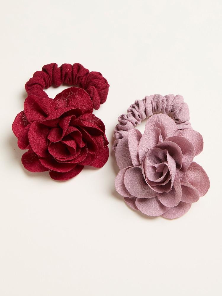 Fat Face Pink 2 Pack Corsage Hair Ties