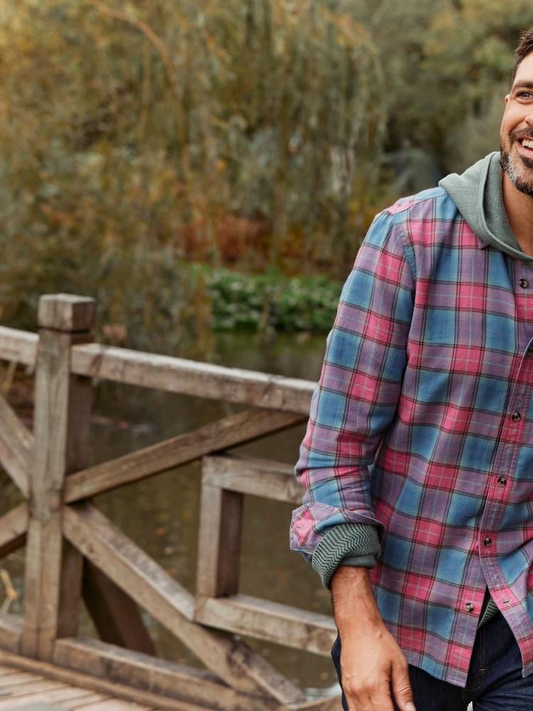 Fat Face Pink Bibury Check Shirt