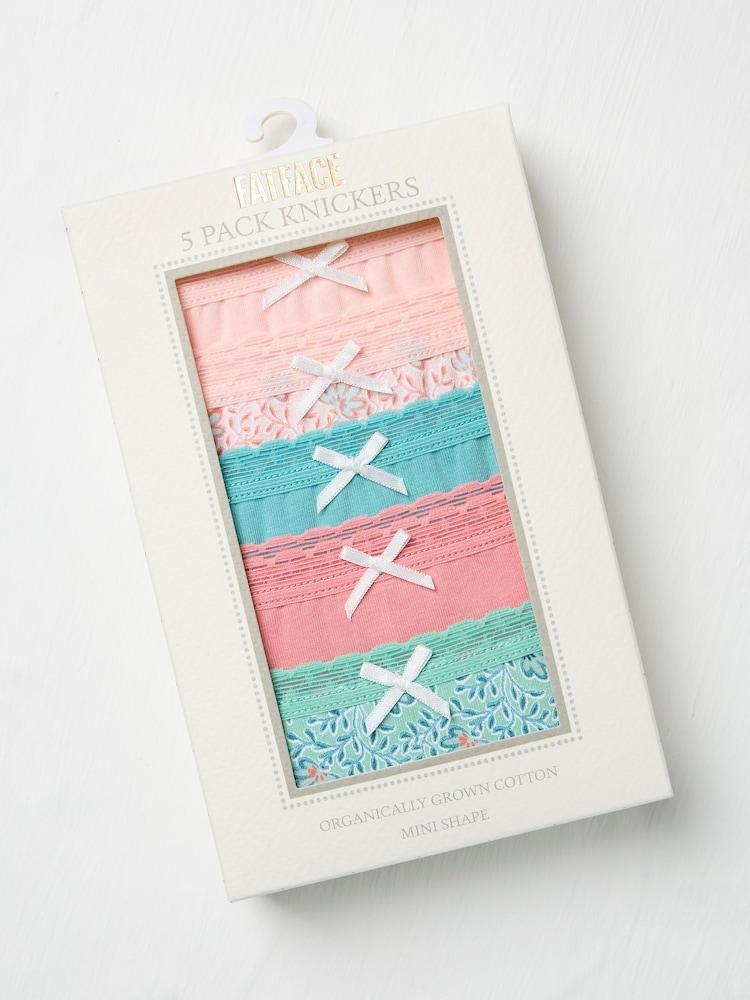 fat face Pink/Blue 5 Pack Knickers