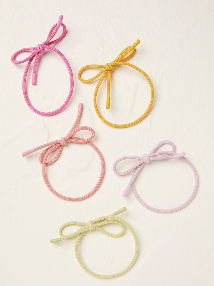 Fat Face Pink Bow Hair Elastics