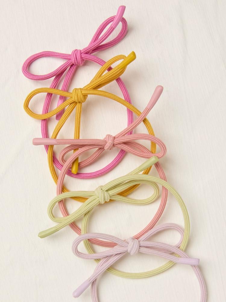 fat face Pink Bow Hair Elastics