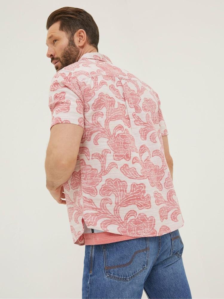 Fat Face Pink Floral Block Print Shirt