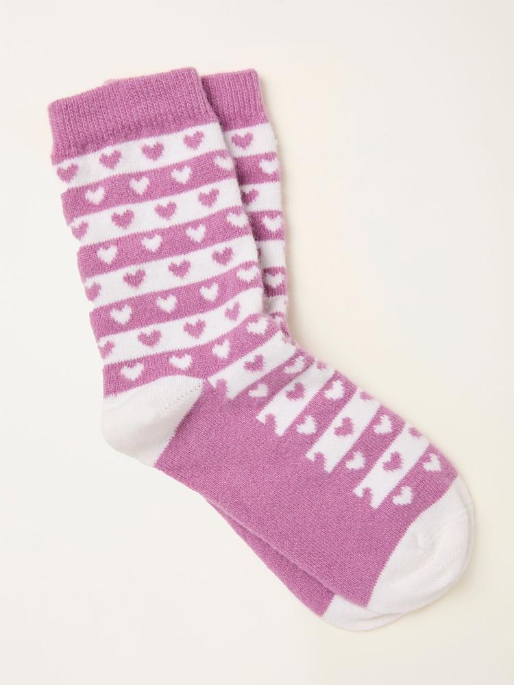 Fat Face Pink Heart Cashmere Blend Socks