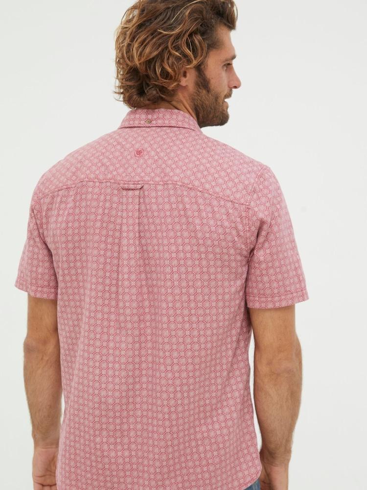 Fat Face Pink Linear Print Shirt