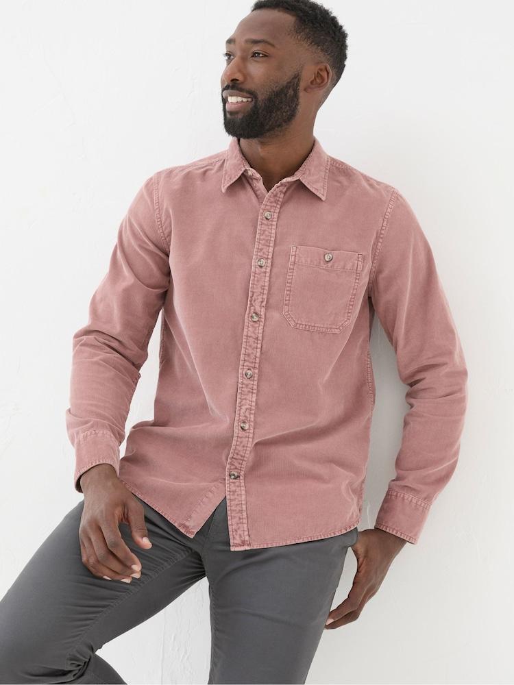 Fat Face Pink Long Sleeve Cord Shirt