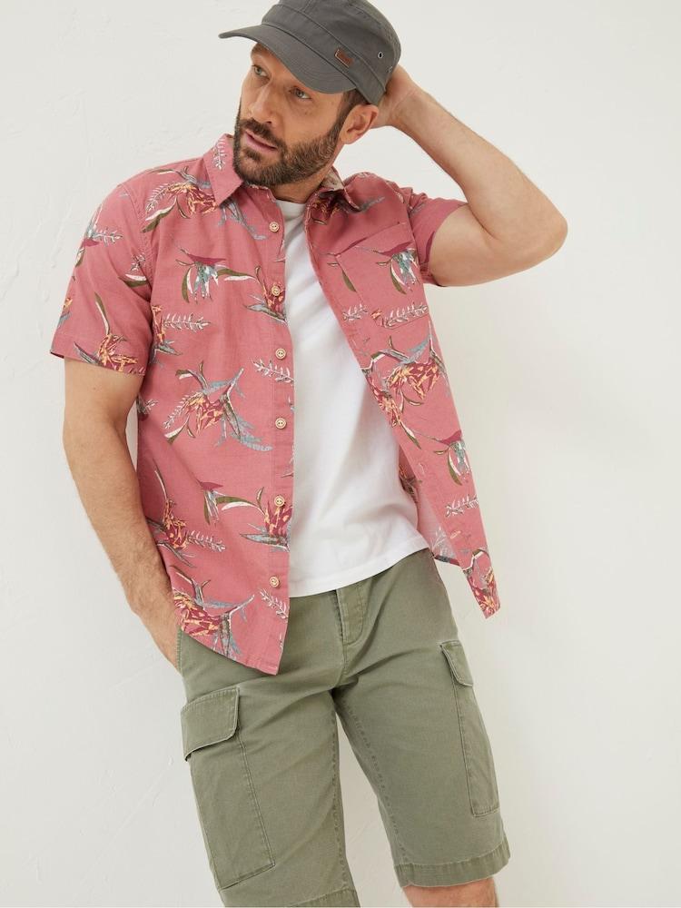 Fat Face Pink Paradise Print Shirt