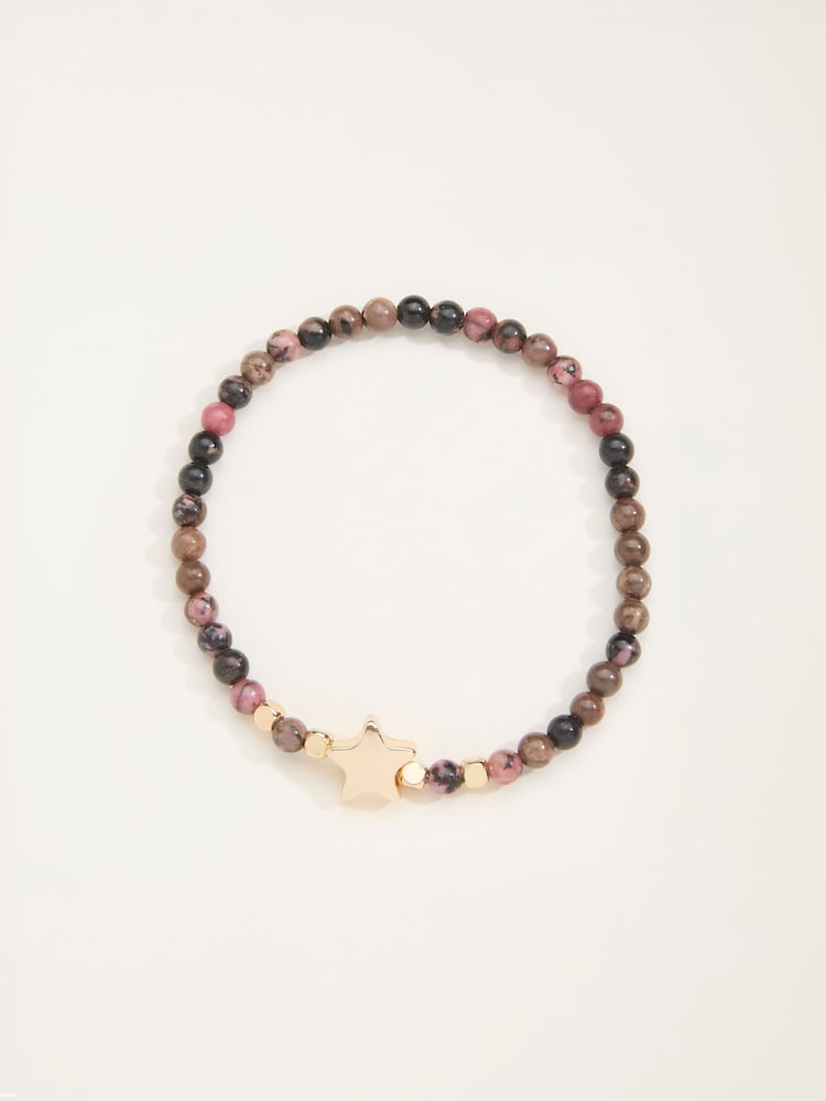 Fat Face Pink Pendant Stretch Bracelet