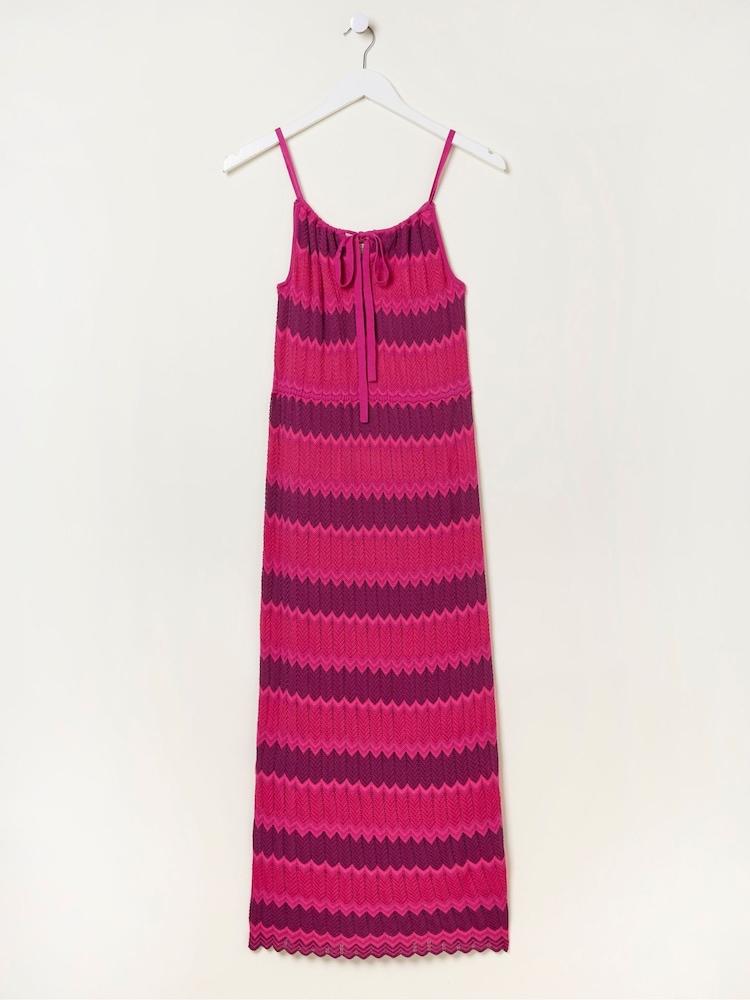 fat face Pink Samantha Stripe Knitted Dress