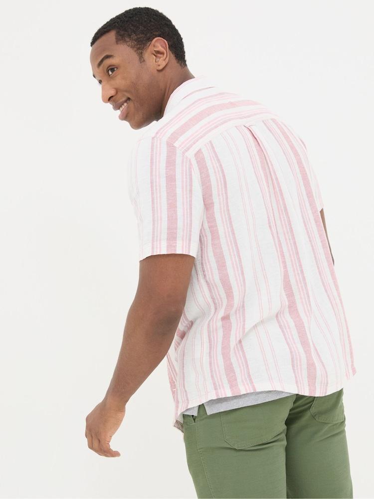 Fat Face Pink Short Sleeve Danby Stripe Shirt