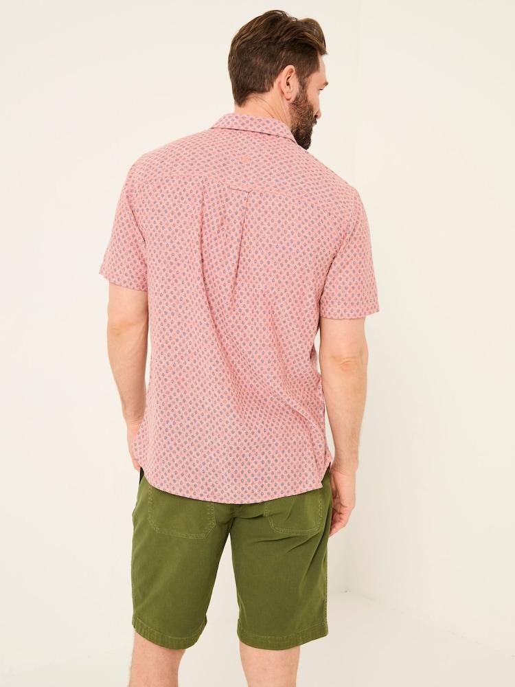 Fat Face Pink Short Sleeve Mini Geo Print Shirt