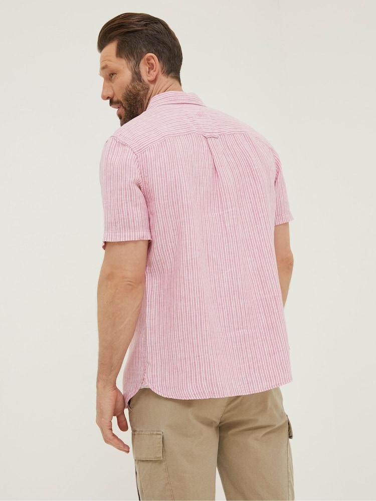Fat Face Pink Stripe Linen Shirt