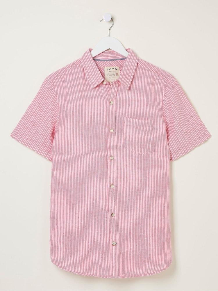 fat face Pink Stripe Linen Shirt
