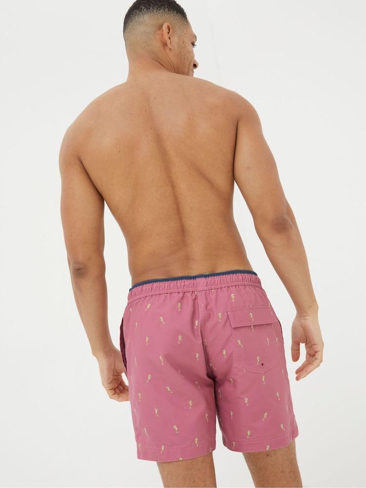 Fat Face Pink Trevose Colour Block Swim Shorts