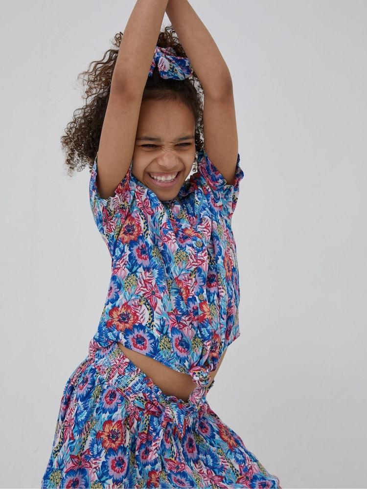 Fat Face Pink Tropical Print Shirt