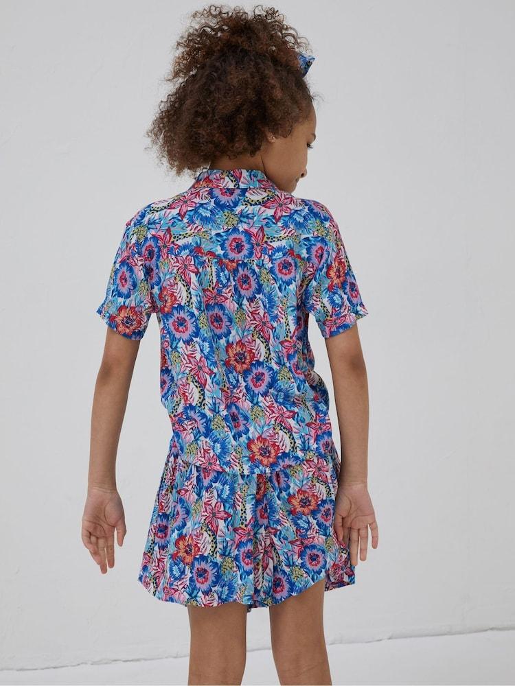 Fat Face Pink Tropical Print Shirt