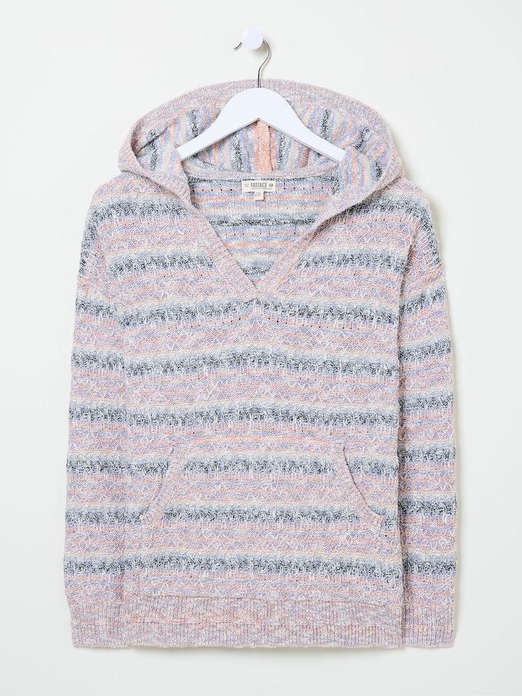 fat face Pink Uma Knitted Textured Hoodie