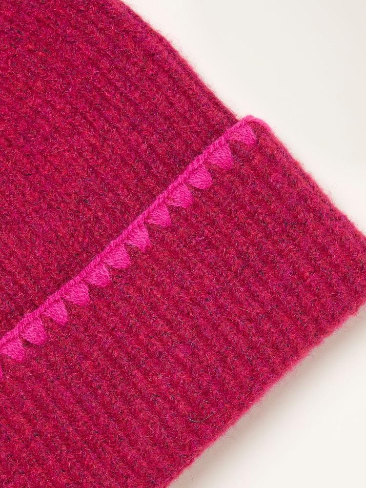 Fat Face Pink Whipstitch Beanie