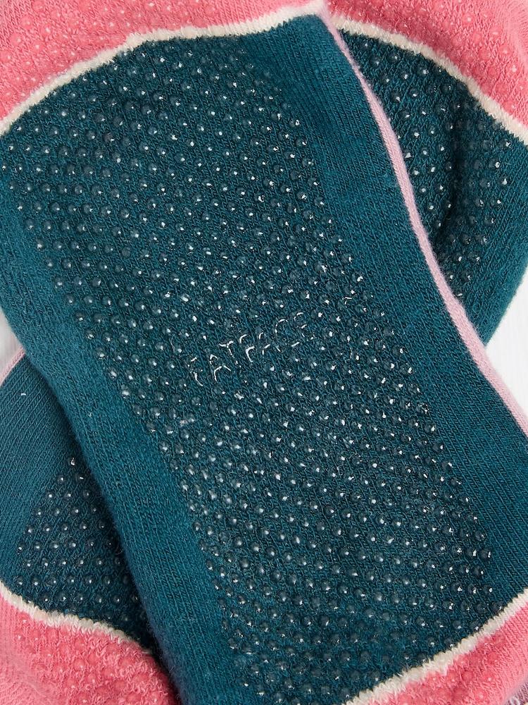 Fat Face Pink Yoga Socks
