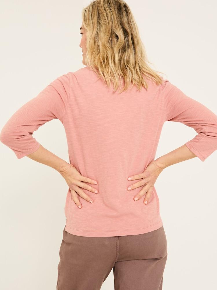 Fat Face Porter Nude Pink 100% Cotton T-Shirt