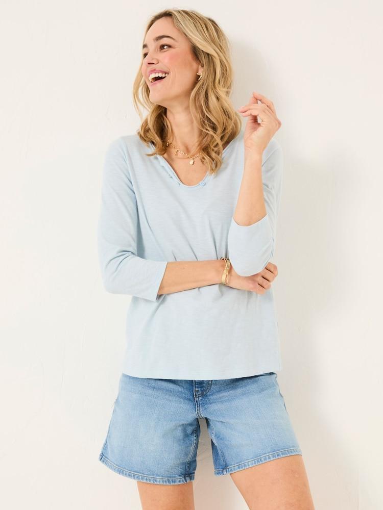 Fat Face Porter Pale Blue 100% Cotton T-Shirt