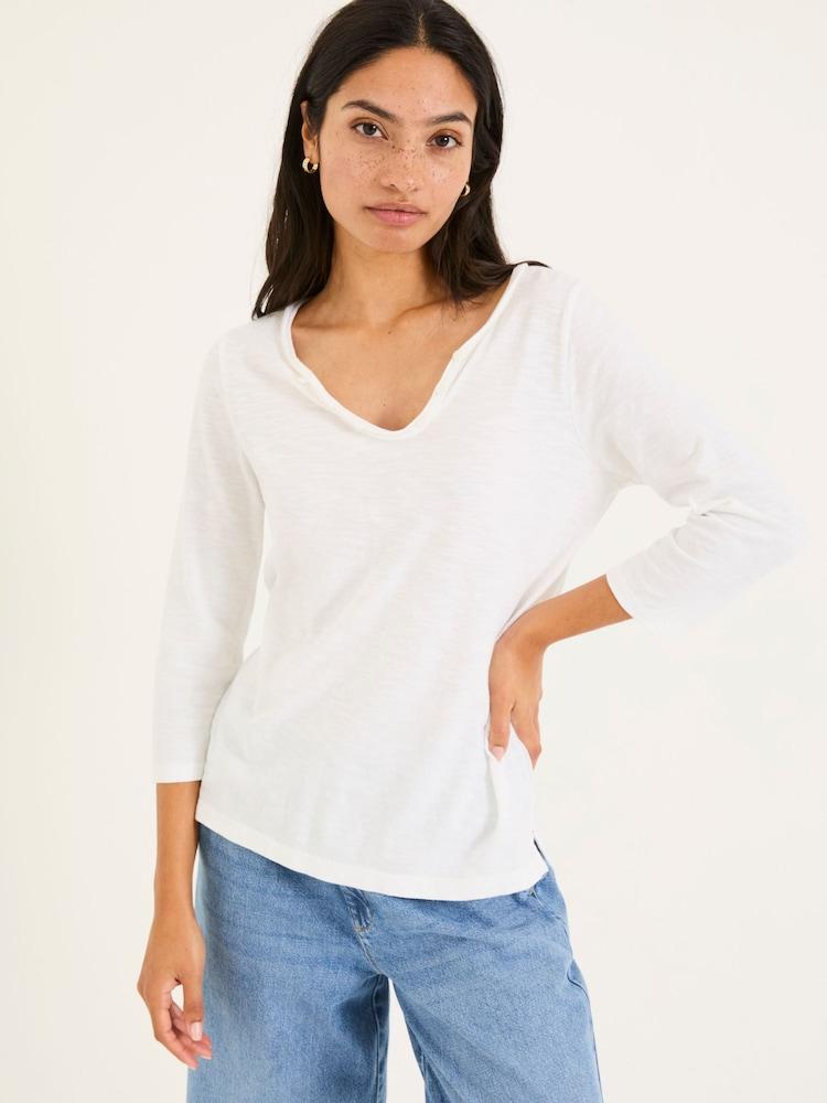 Fat Face Porter White 100% Cotton T-Shirt