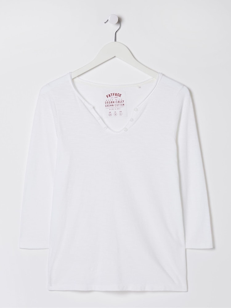 fat face Porter White 100% Cotton T-Shirt