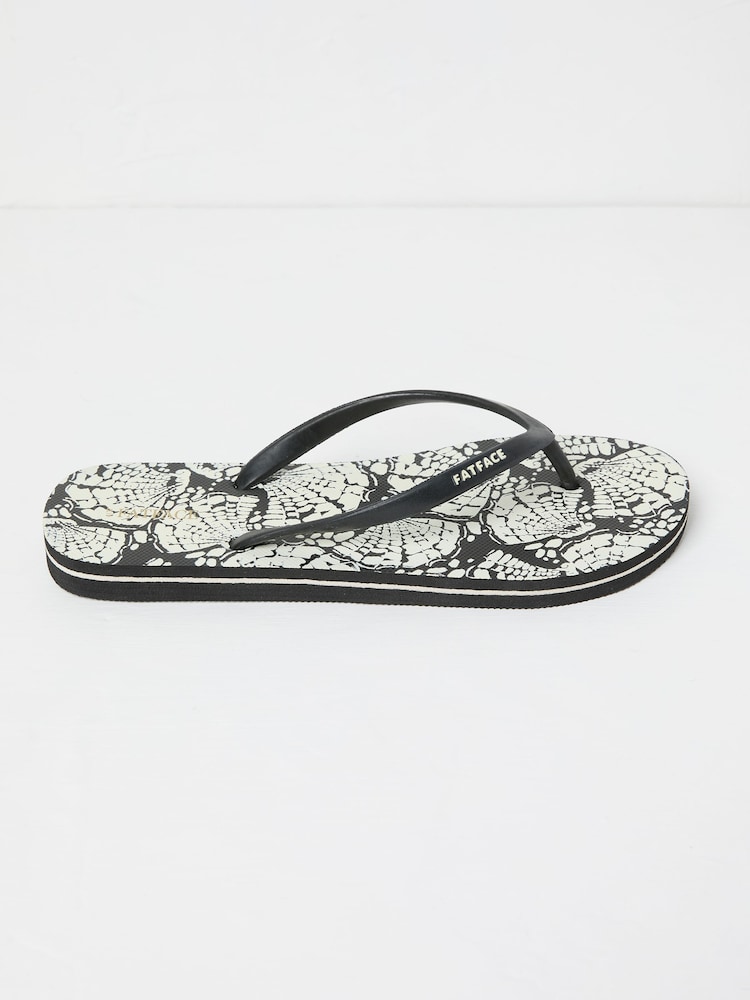Fat Face Portloe Black Flip Flop