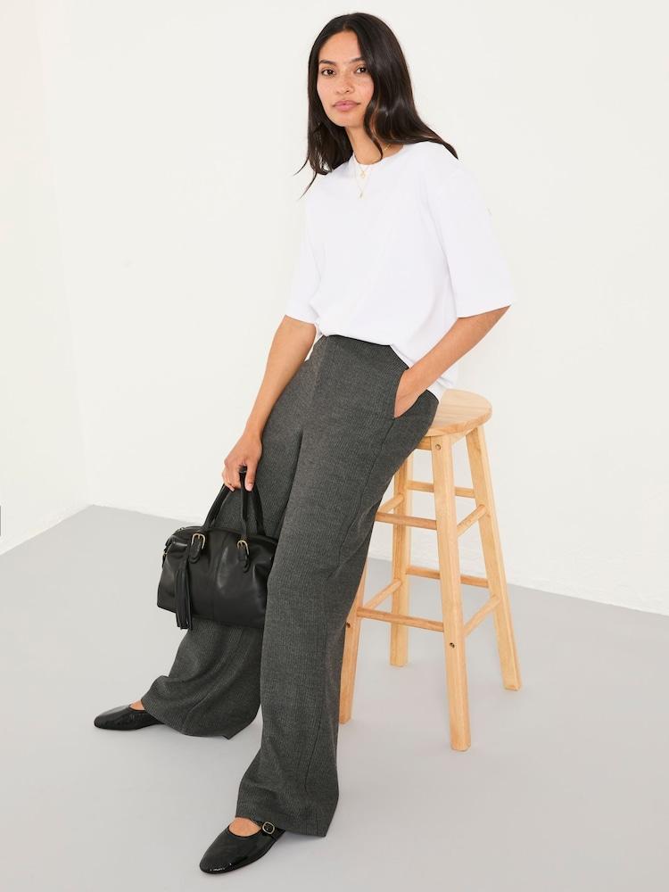 Fat Face Preseley Charcoal Grey Wide Leg Trousers