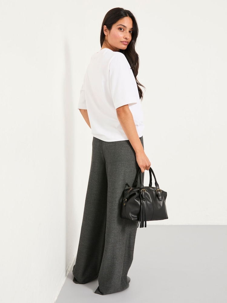 Fat Face Preseley Charcoal Grey Wide Leg Trousers