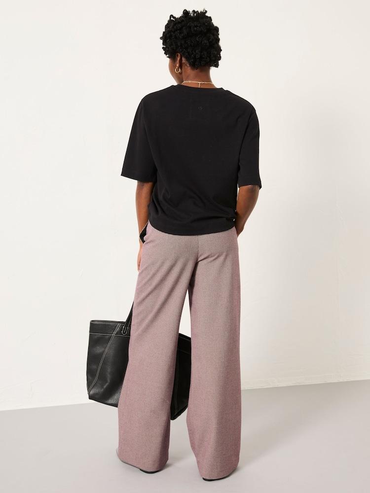 Fat Face Preseley Purple Wide Leg Trousers