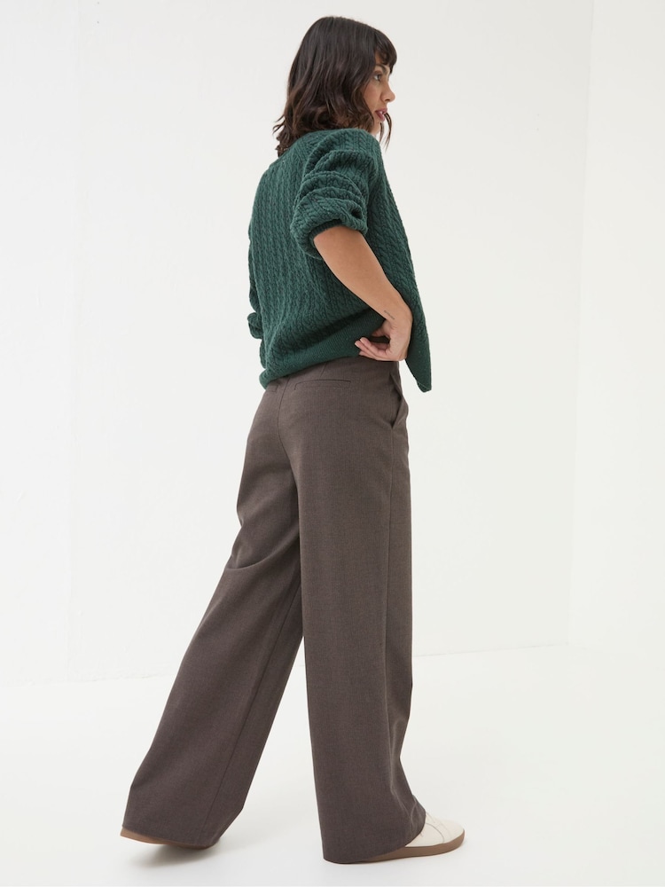 Fat Face Presley Brown Herringbone Trousers