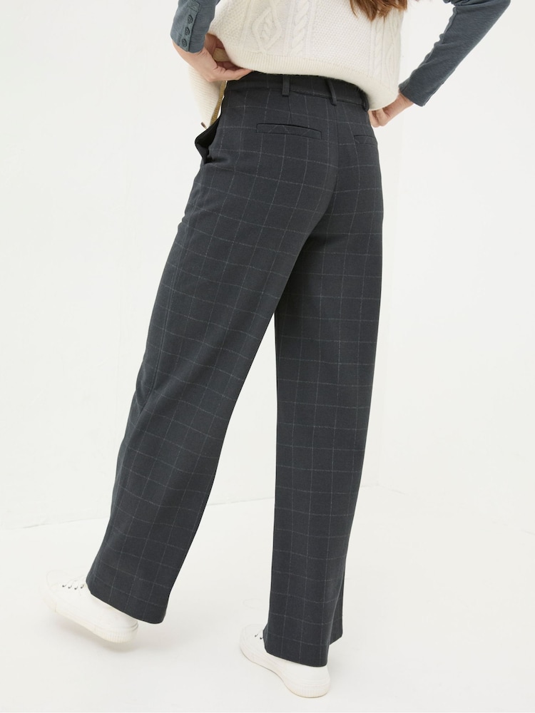 Fat Face Presley Grey Herringbone Trousers