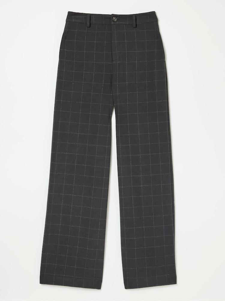 fat face Presley Grey Herringbone Trousers