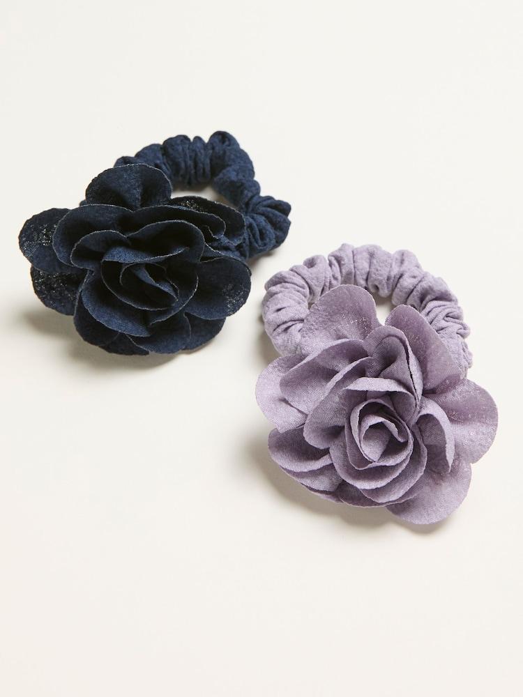 Fat Face Purple 2 Pack Corsage Hair Ties