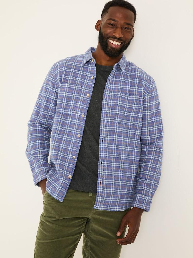 Fat Face Purple Acton Long Sleeve Check Shirt