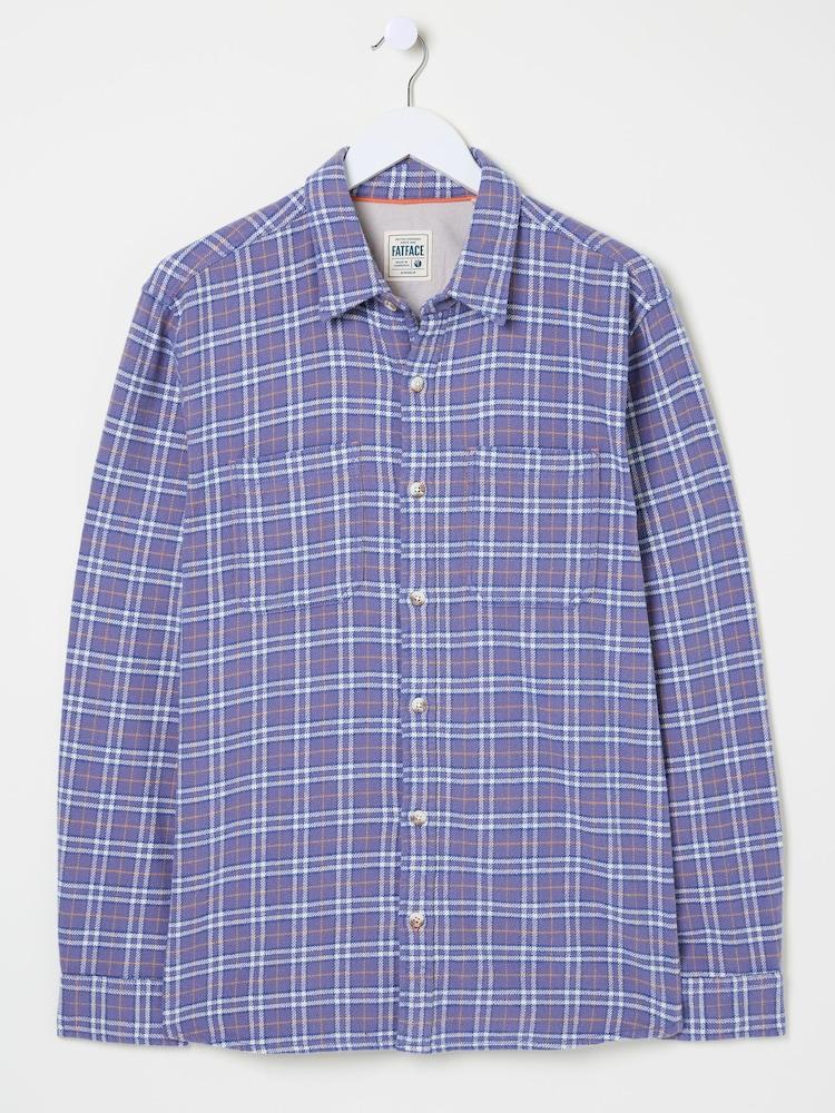 fat face Purple Acton Long Sleeve Check Shirt