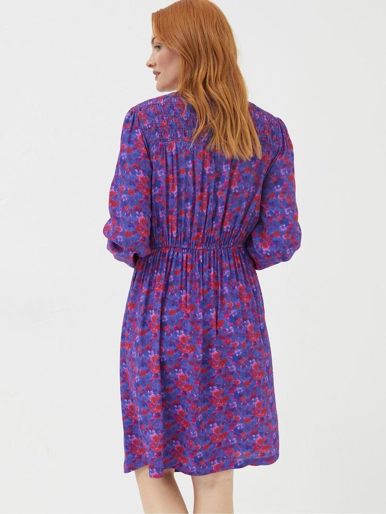 Fat Face Purple Annie Painterly Floral Dress