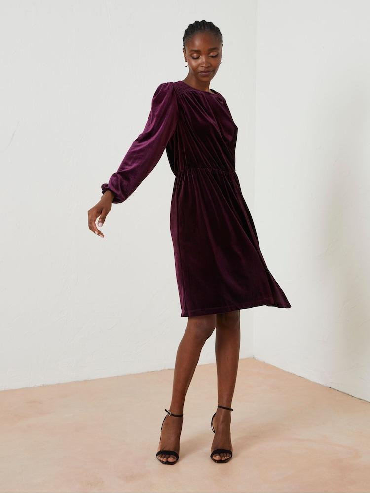 Fat Face Purple Annie Velvet Dress