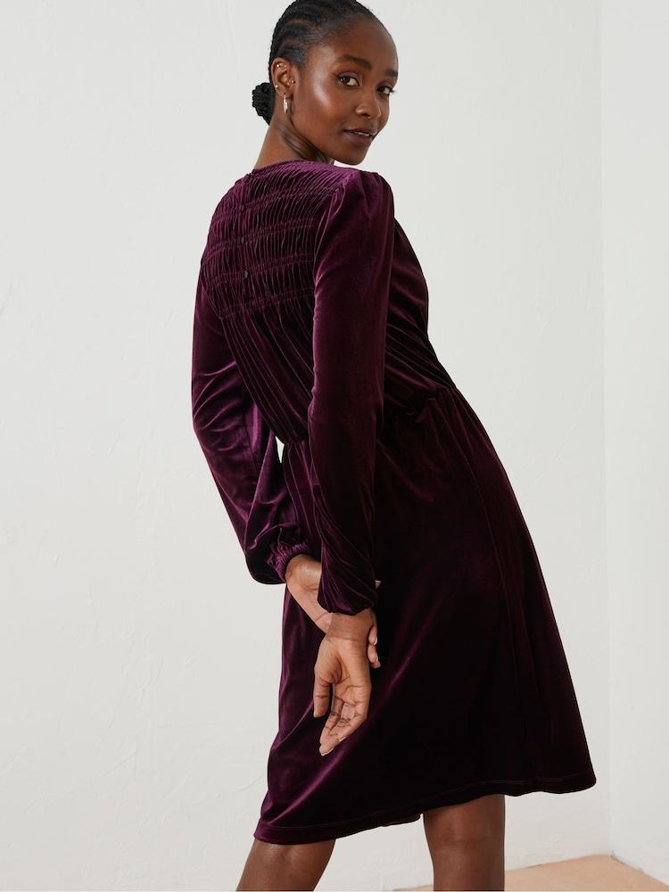 Fat Face Purple Annie Velvet Dress