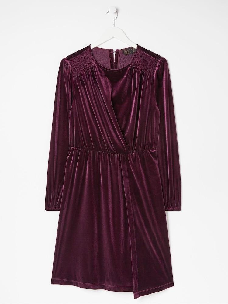 fat face Purple Annie Velvet Dress