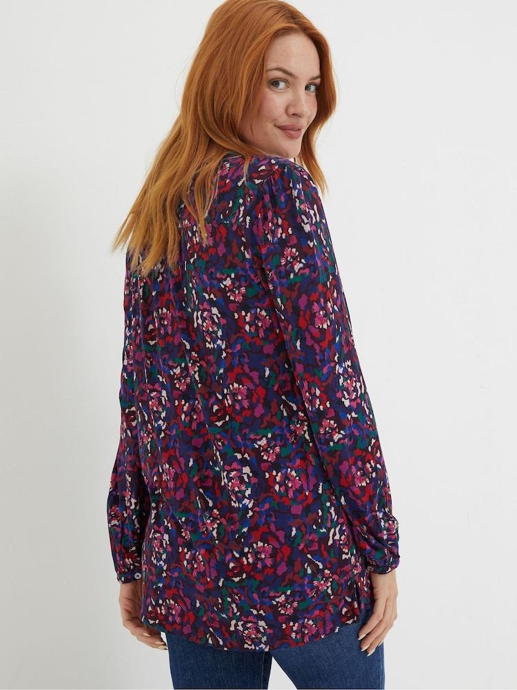 Fat Face Purple Aurelia Abstract Marks Tunic