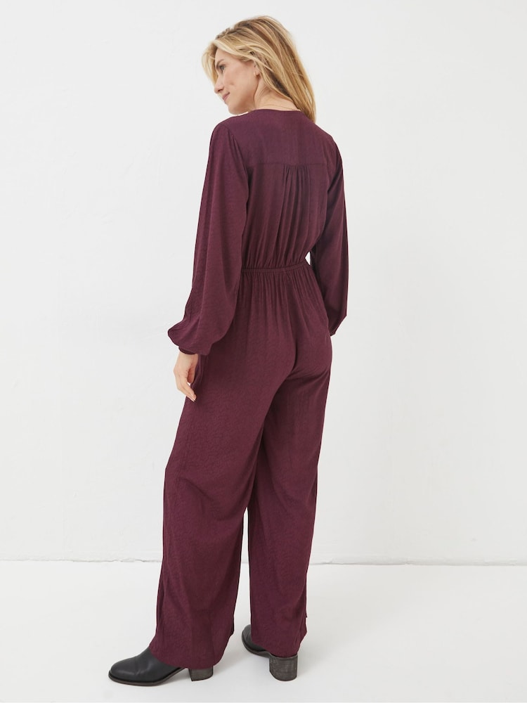 Fat Face Purple Avery Wide Leg Jumpsuit