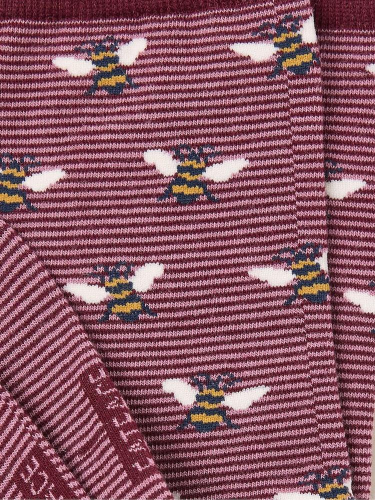 fat face Purple Bee Socks
